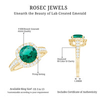 Certified Lab Grown Emerald Diamond Vintage Looking Engagement Ring