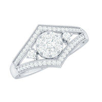 Round Diamond Vintage Ring in illusion Setting