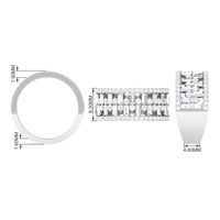 Designer Round and Baguette Cut Zircon Wedding Band