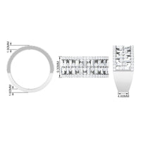Designer Round and Baguette Cut Zircon Wedding Band
