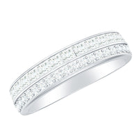 Certified Real Diamond Half Eternity Wedding Band