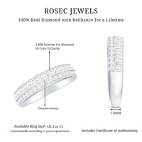 Certified Real Diamond Half Eternity Wedding Band