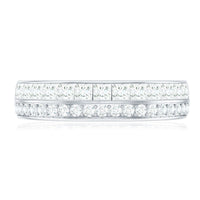 Certified Real Diamond Half Eternity Wedding Band