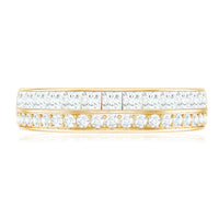 Certified Real Diamond Half Eternity Wedding Band