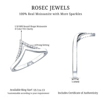 Certified Moissanite Chevron Enhancer Ring