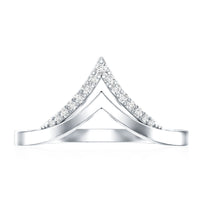 Certified Moissanite Chevron Enhancer Ring