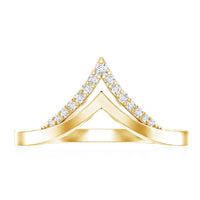 Certified Moissanite Chevron Enhancer Ring