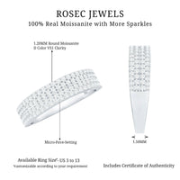 Thick Moissanite Half Eternity Wedding Band