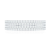Thick Moissanite Half Eternity Wedding Band
