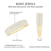 Thick Moissanite Half Eternity Wedding Band