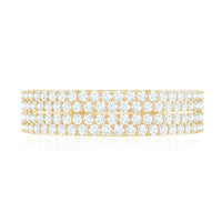 Thick Moissanite Half Eternity Wedding Band