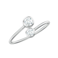 Bezel Set Diamond Toi Et Moi Ring for Promise