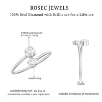 Bezel Set Diamond Toi Et Moi Ring for Promise