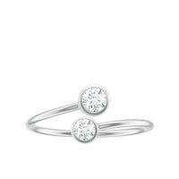 Bezel Set Diamond Toi Et Moi Ring for Promise