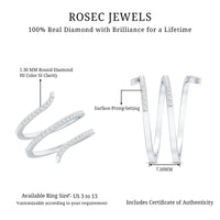 Certified Diamond Spiral Ring For Women
