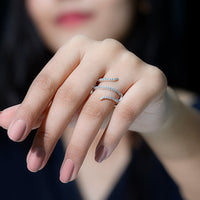 Certified Diamond Spiral Ring For Women