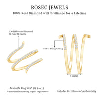 Certified Diamond Spiral Ring For Women