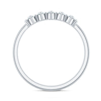 Baguette and Round Cut Moissanite Chevron Stackable Ring