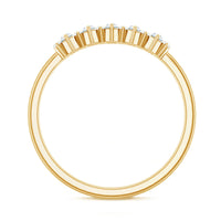 Baguette and Round Cut Moissanite Chevron Stackable Ring