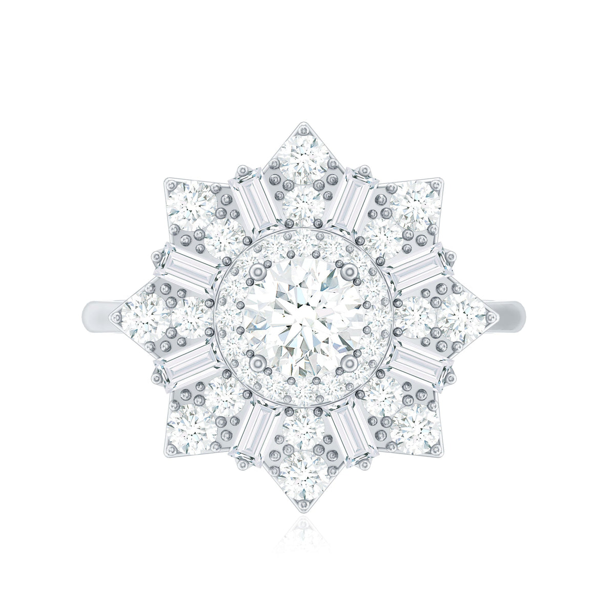 Certified Brilliant Cut Moissanite Cocktail Engagement Ring for Women