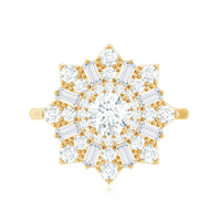 Certified Brilliant Cut Moissanite Cocktail Engagement Ring for Women