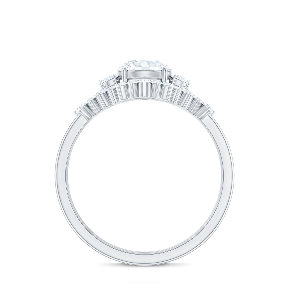 Vintage Inspired Moissanite 3 Piece Wedding Ring Sets