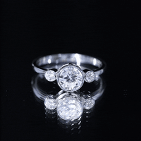 Bezel Set Moissanite Solitaire Engagement Ring