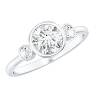 Bezel Set Moissanite Solitaire Engagement Ring