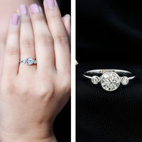 Bezel Set Moissanite Solitaire Engagement Ring