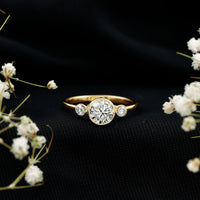 Bezel Set Moissanite Solitaire Engagement Ring