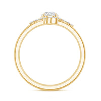 Certified Round Moissanite Modern Wedding Ring Set