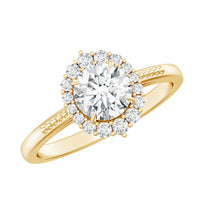 Certified Moissanite Halo Engagement Ring for Women