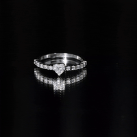 Certified 5 MM Moissanite Heart Engagement Ring with Side Stones