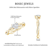 Heart Shape Moissanite Solitaire Promise Ring