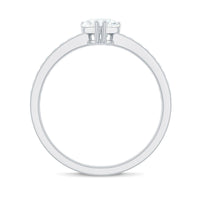 Solitaire Moissanite Heart Promise Ring with Side Stones