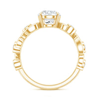 Certified Moissanite Engagement Ring with Ivy Scroll Shank