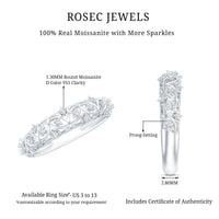 Womens Moissanite Filigree Eternity Band Ring