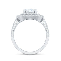 8mm Round Shape Moissanite Double Halo Statement Ring