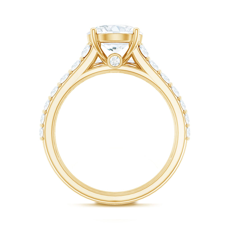 8 mm zircon wedding ring set in prong setting by Rosec Jewels, featuring sparkling zircon stones and polished metal bands.