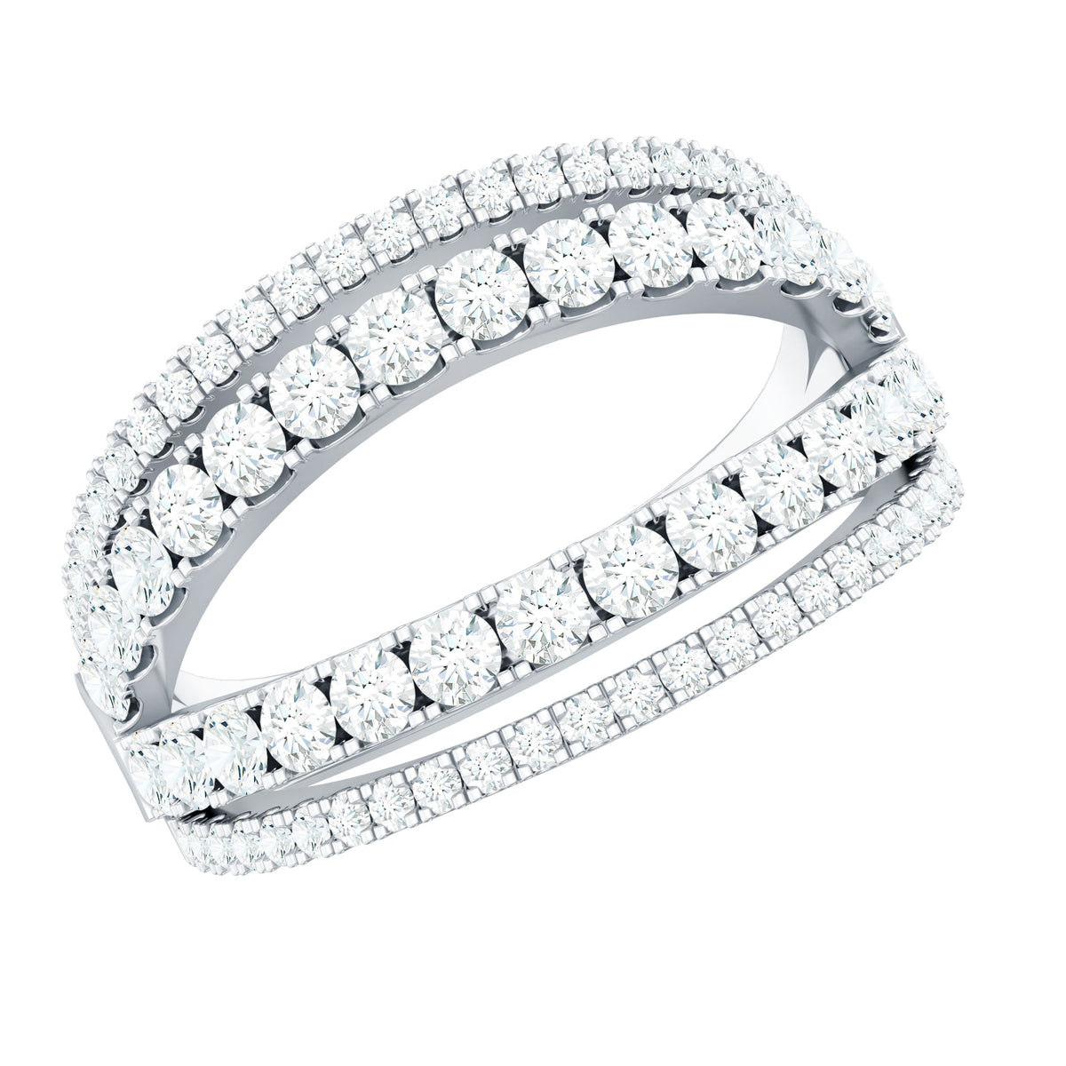 Certified Cubic Zirconia Designer Band Ring for Women
