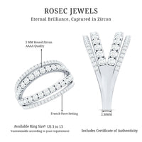 Certified Cubic Zirconia Designer Band Ring for Women