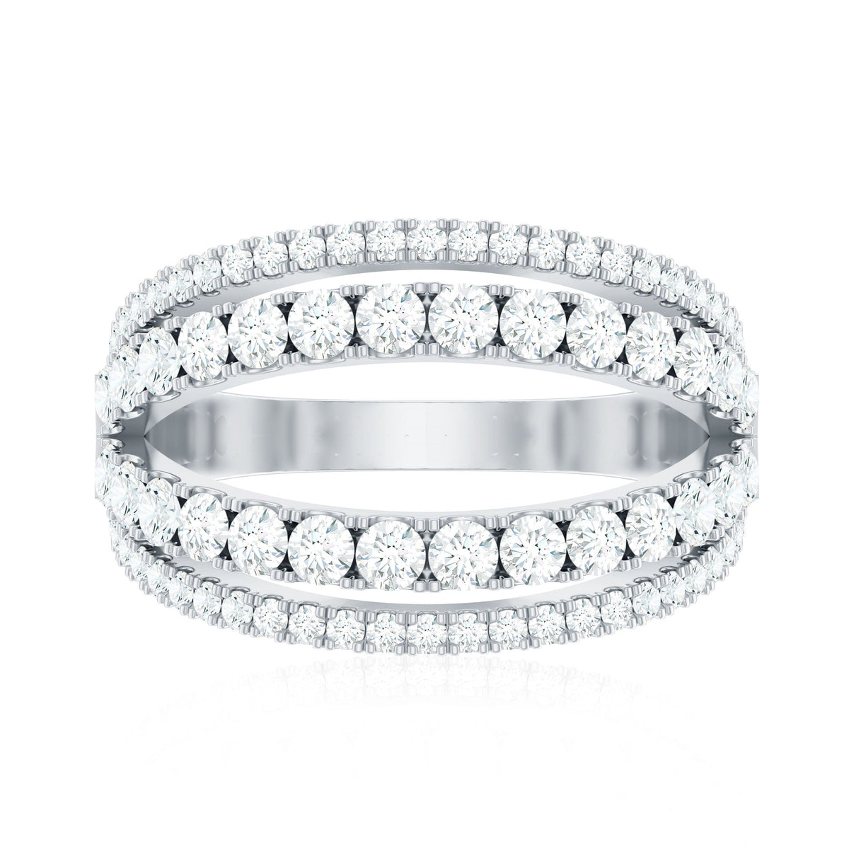 Certified Cubic Zirconia Designer Band Ring for Women