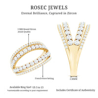 Certified Cubic Zirconia Designer Band Ring for Women