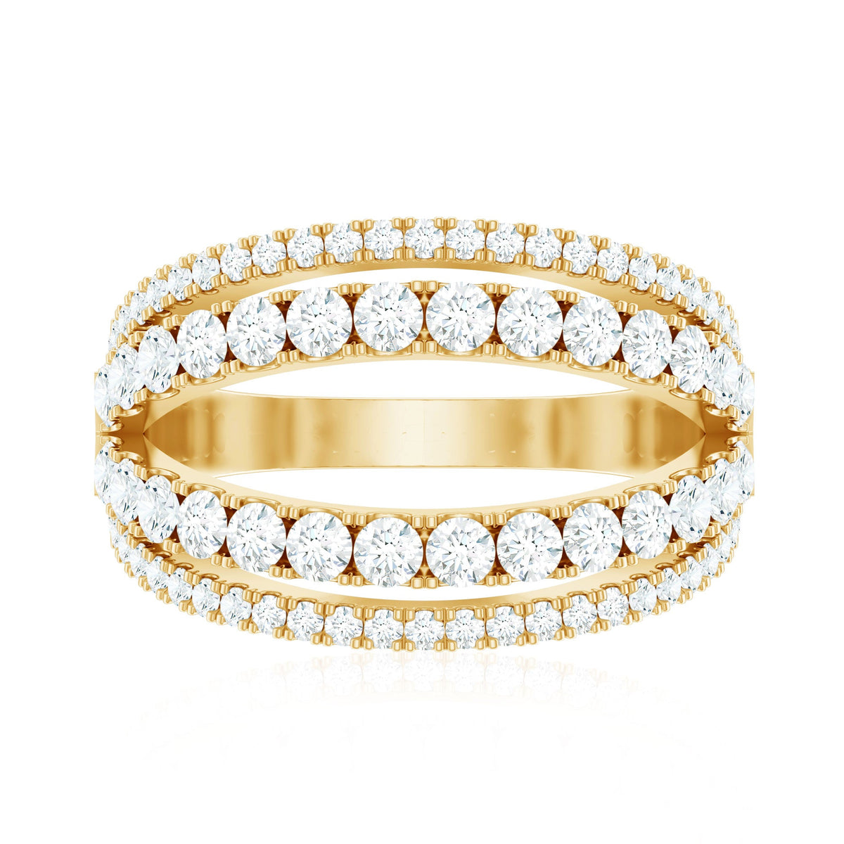 Certified Cubic Zirconia Designer Band Ring for Women