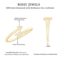 Natural Diamond Arrow Promise Ring for Her