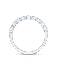 Baguette and Round Certified Moissanite Half Eternity Band Ring