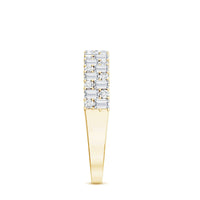 Baguette and Round Certified Moissanite Half Eternity Band Ring