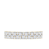 Baguette and Round Certified Moissanite Half Eternity Band Ring