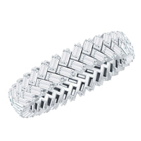 Baguette Cut Cubic Zirconia Braided Wedding Band with Certificate