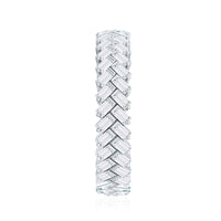 Baguette Cut Cubic Zirconia Braided Wedding Band with Certificate